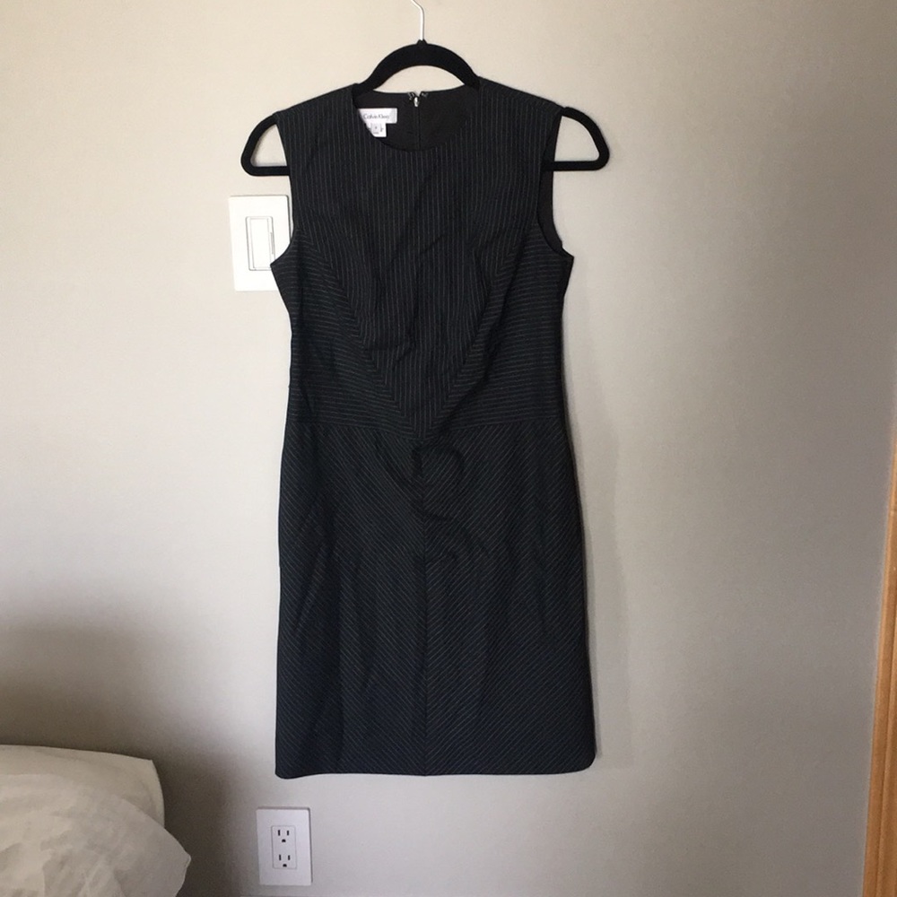 Calvin Klein Black Pinstripe Dress